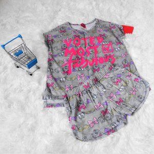 Disney Minnie Mouse 2 Pc Pajama Set Gray Size 4